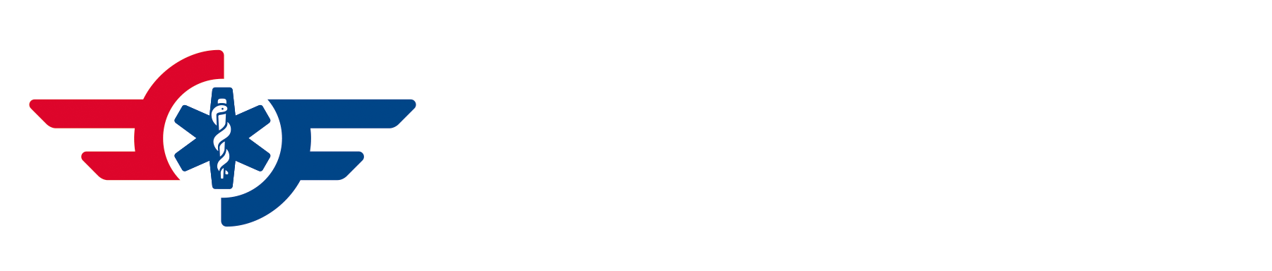 Stiftelsen Norsk Luftambulanses logo i forenklet strek og helhvit